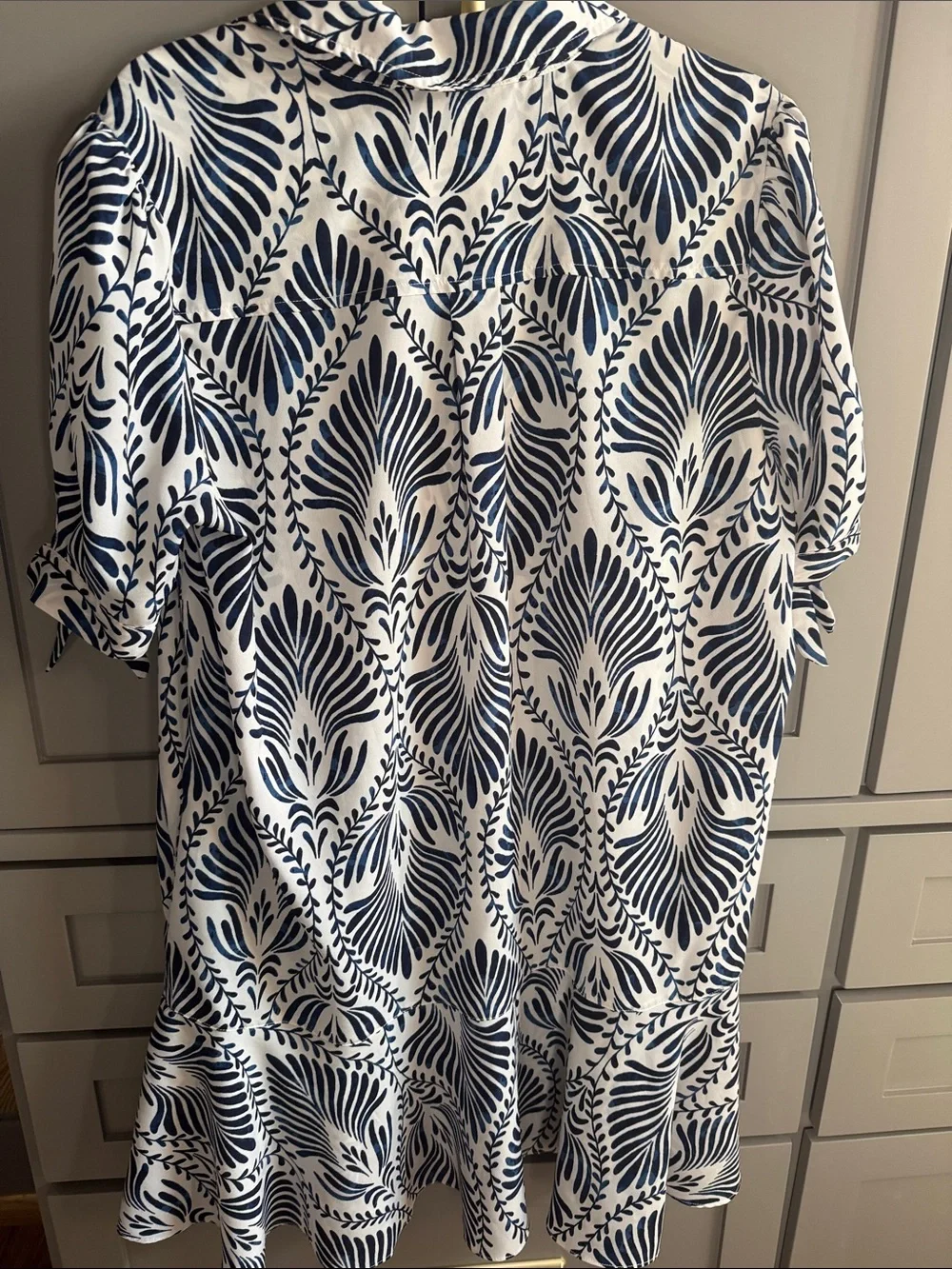 Emma & Michele Navy and White Printed Tunic Dress with pockets
